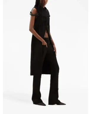 Courrèges ノースリーブ ヴァージンウール コート - ブラック - サムネイル3