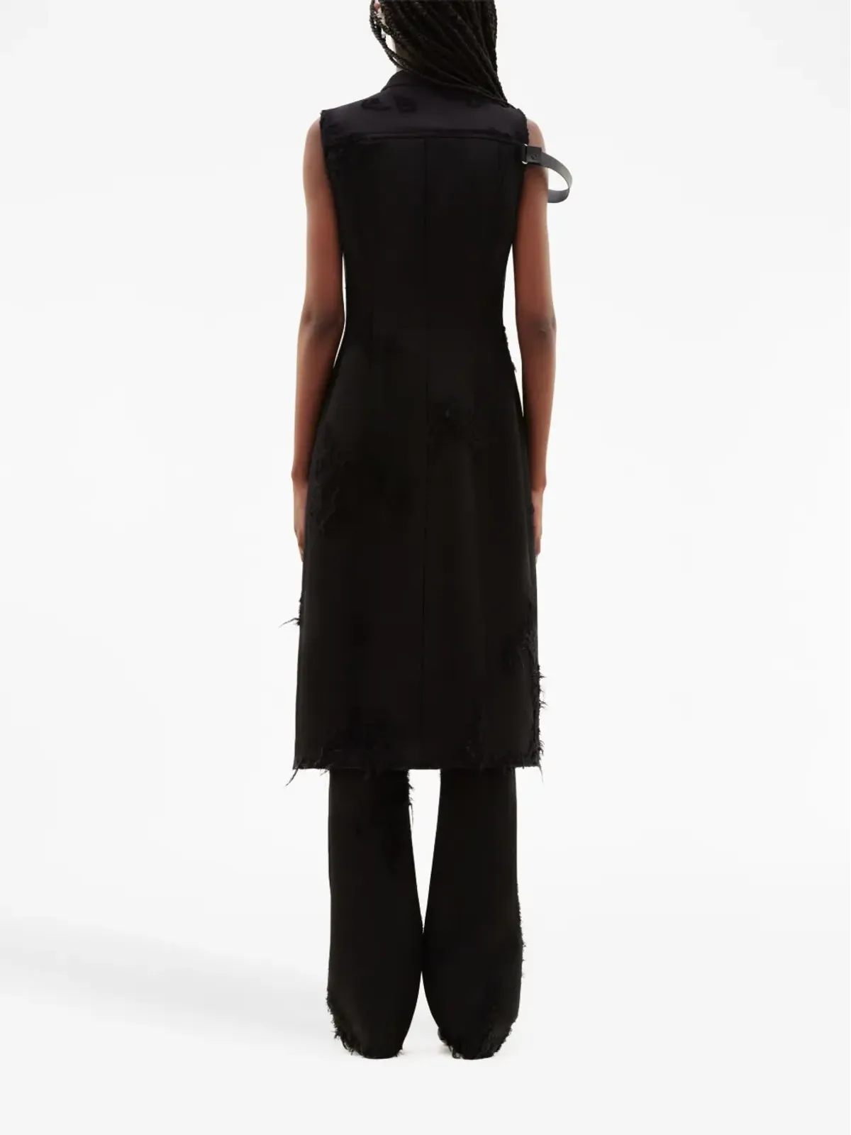 Courrèges ノースリーブ ヴァージンウール コート - ブラック - 画像4
