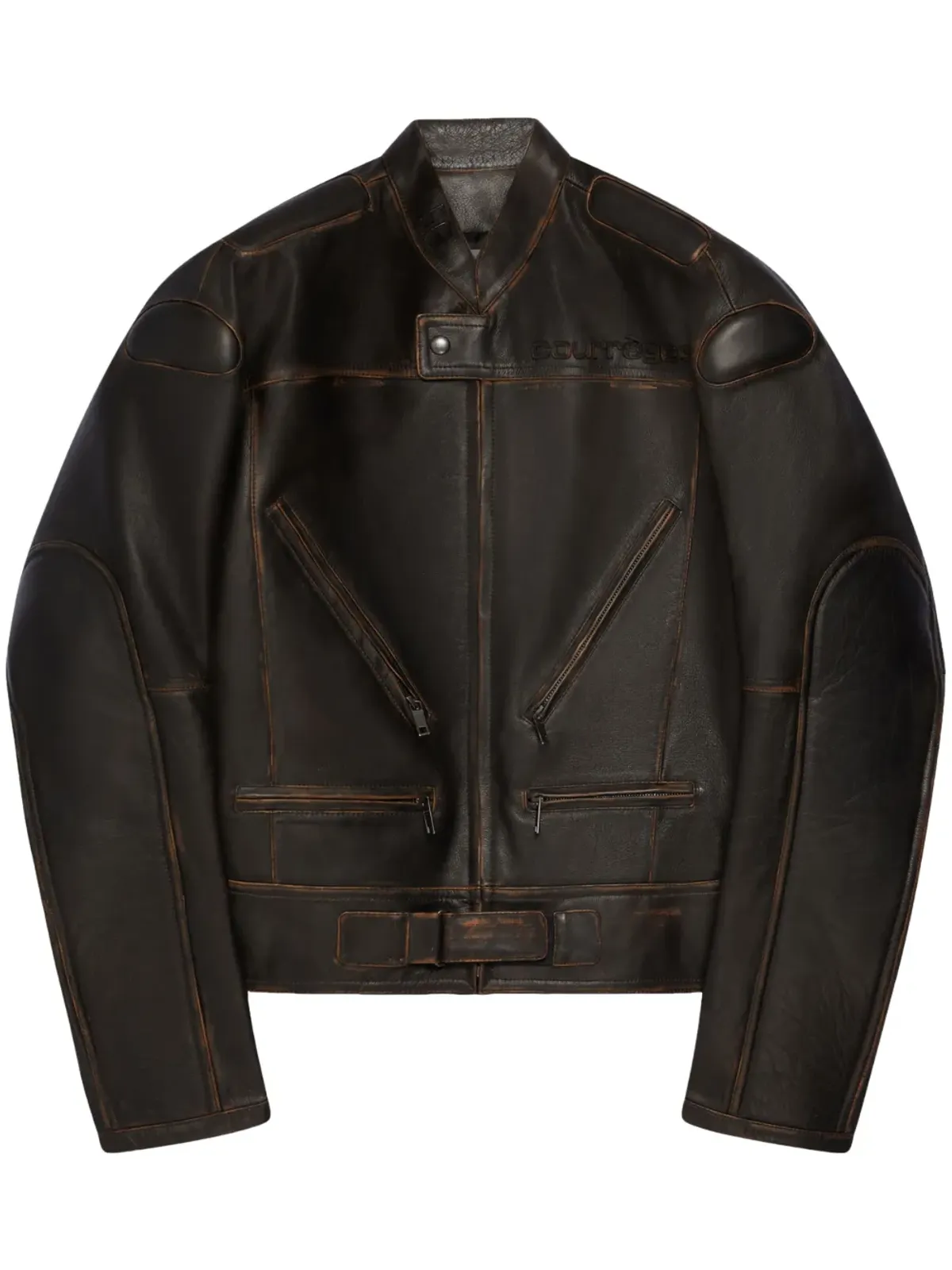 Courrèges レーサー・パティーナ レザー ジャケット - 画像1