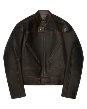 Courrèges レーサー・パティーナ レザー ジャケット - サムネイル1