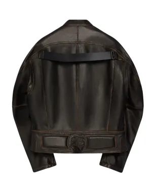 Courrèges レーサー・パティーナ レザー ジャケット - サムネイル2
