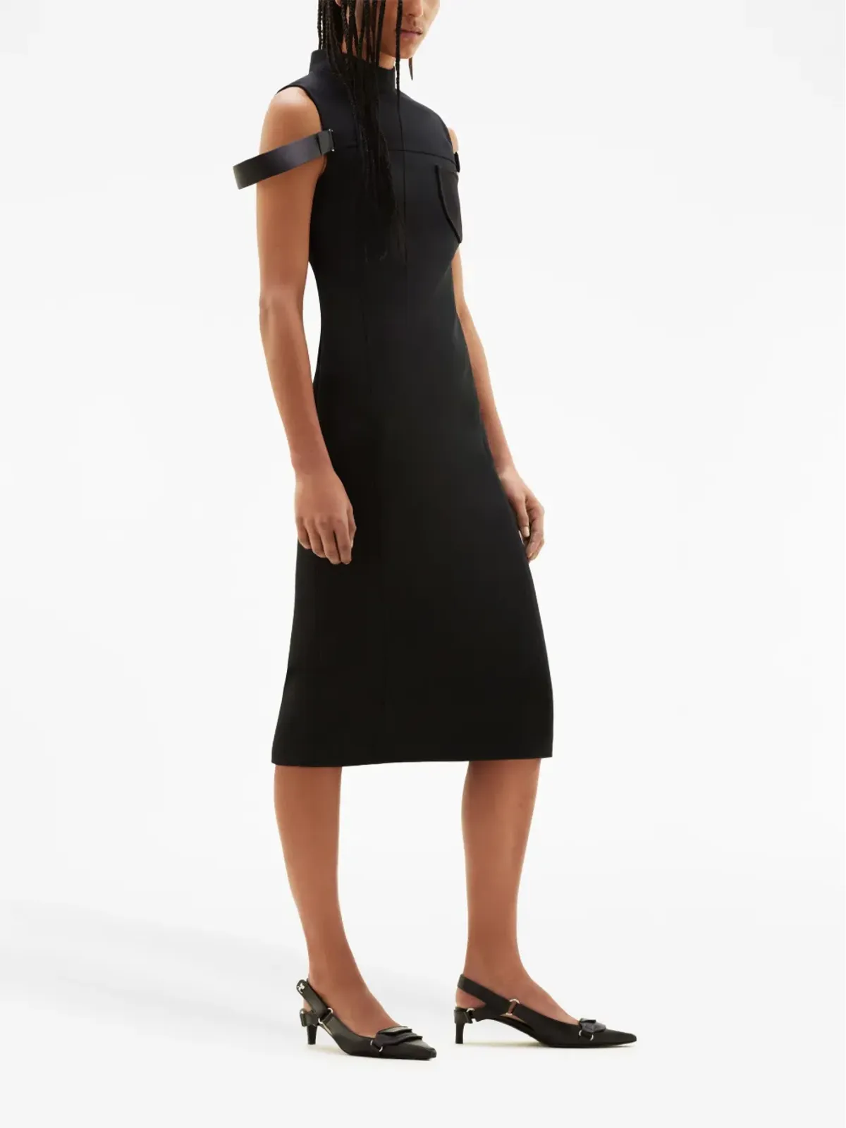 Courrèges ストラップ付きテーラードツイルドレス - 画像3