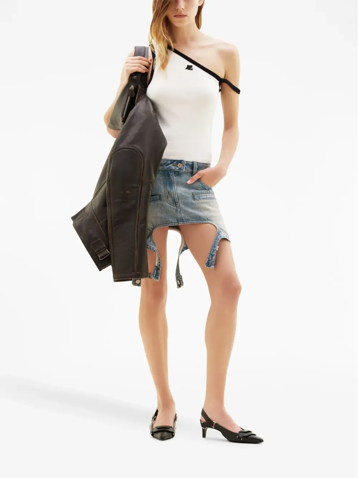 Courrèges カットアウトデニムミニスカート - 画像2