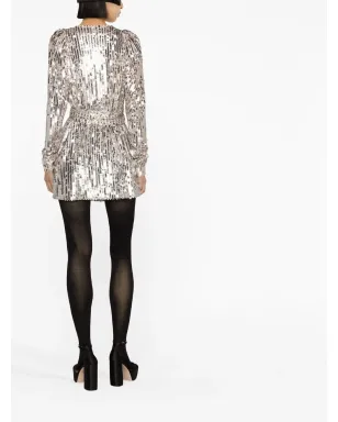 ROTATE BIRGER CHRISTENSEN スパンコール付きVネックドレス - サムネイル4