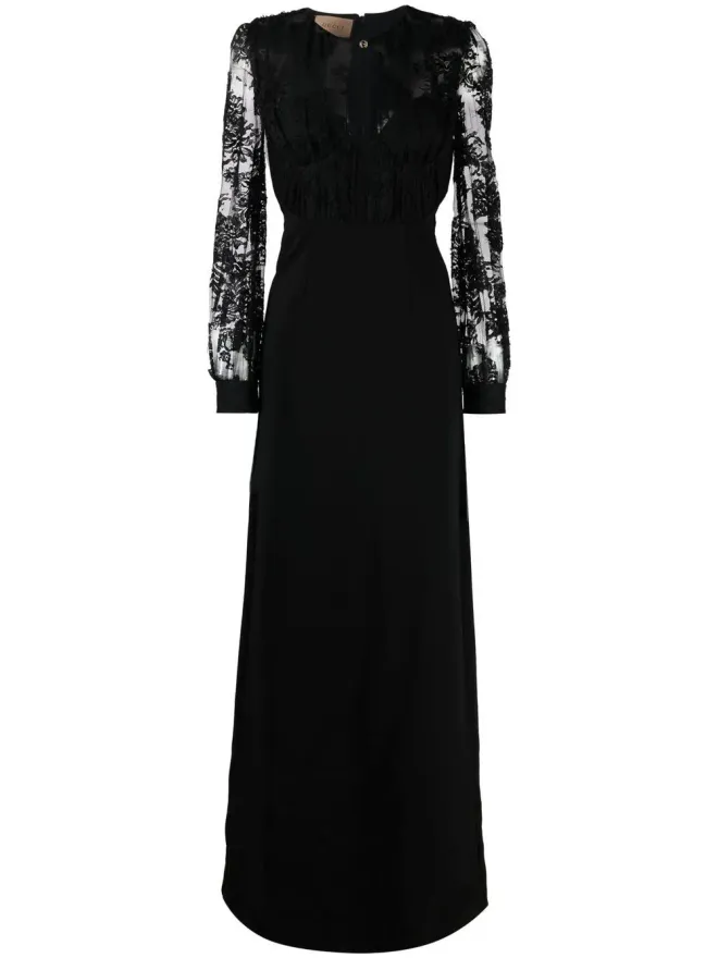 Gucci Gucci lace-embellished evening dress - Blackの商品画像