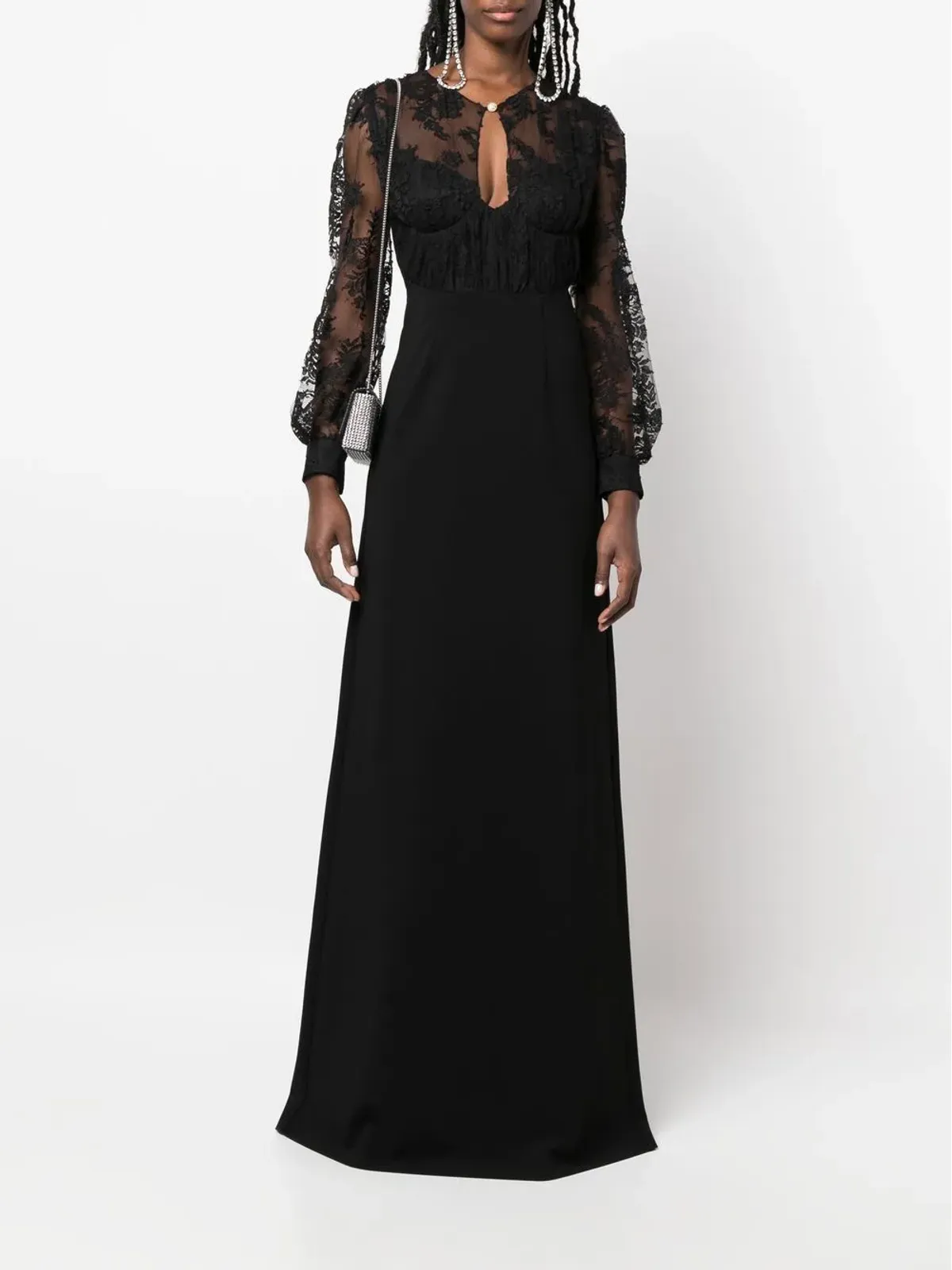 Gucci lace-embellished evening dress - Black - 画像2