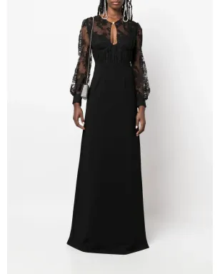 Gucci lace-embellished evening dress - Black - サムネイル2