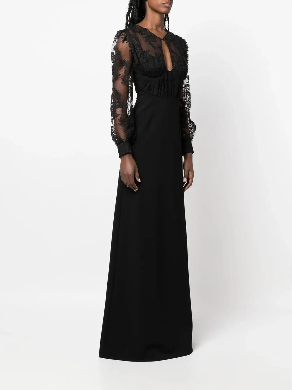 Gucci lace-embellished evening dress - Black - 画像3