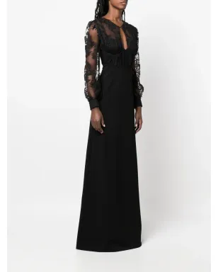 Gucci lace-embellished evening dress - Black - サムネイル3