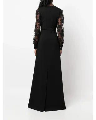 Gucci lace-embellished evening dress - Black - サムネイル4