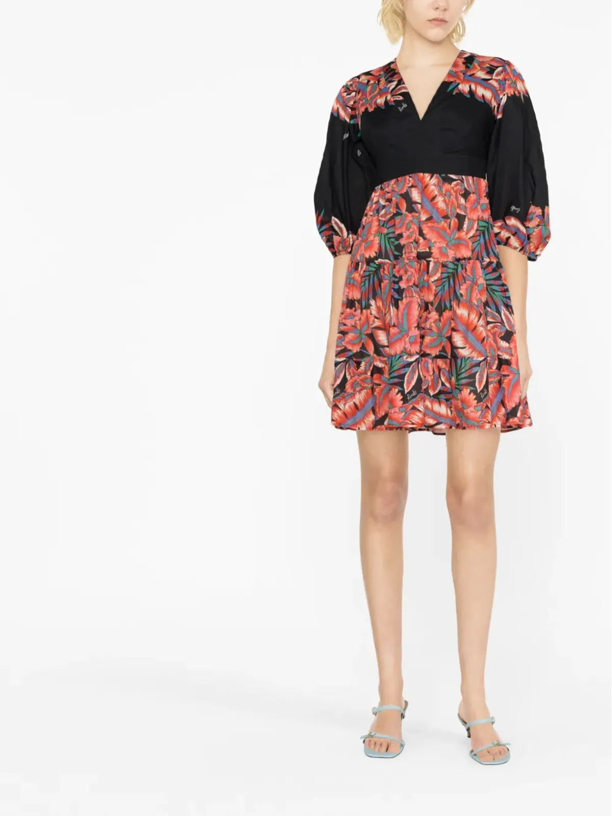PINKO floral-print cotton minidress - Black - 画像2