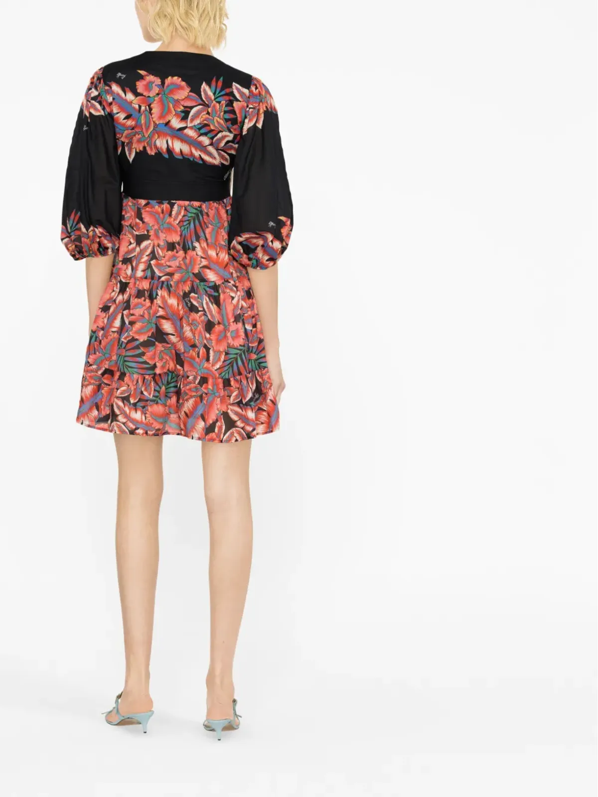 PINKO floral-print cotton minidress - Black - 画像3