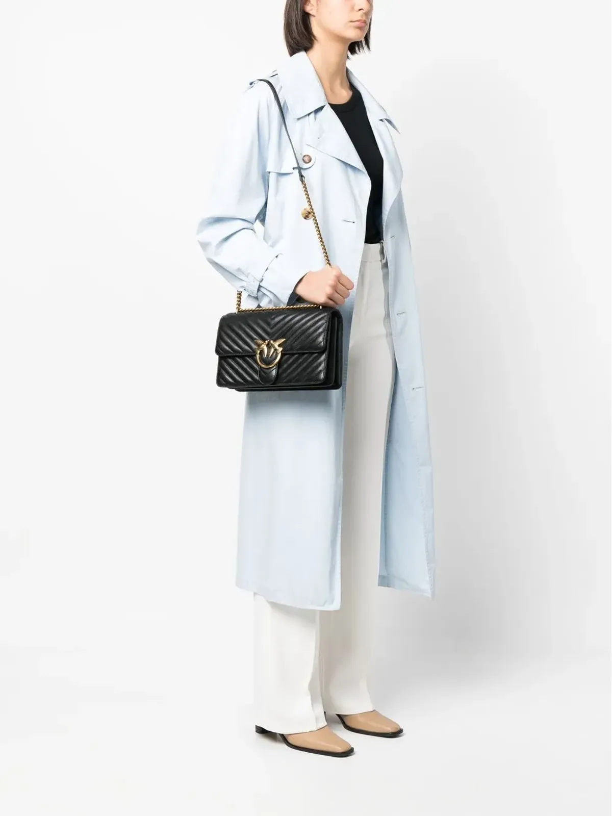 PINKO Classic Icon chevron-quilted Love-bag - 画像2