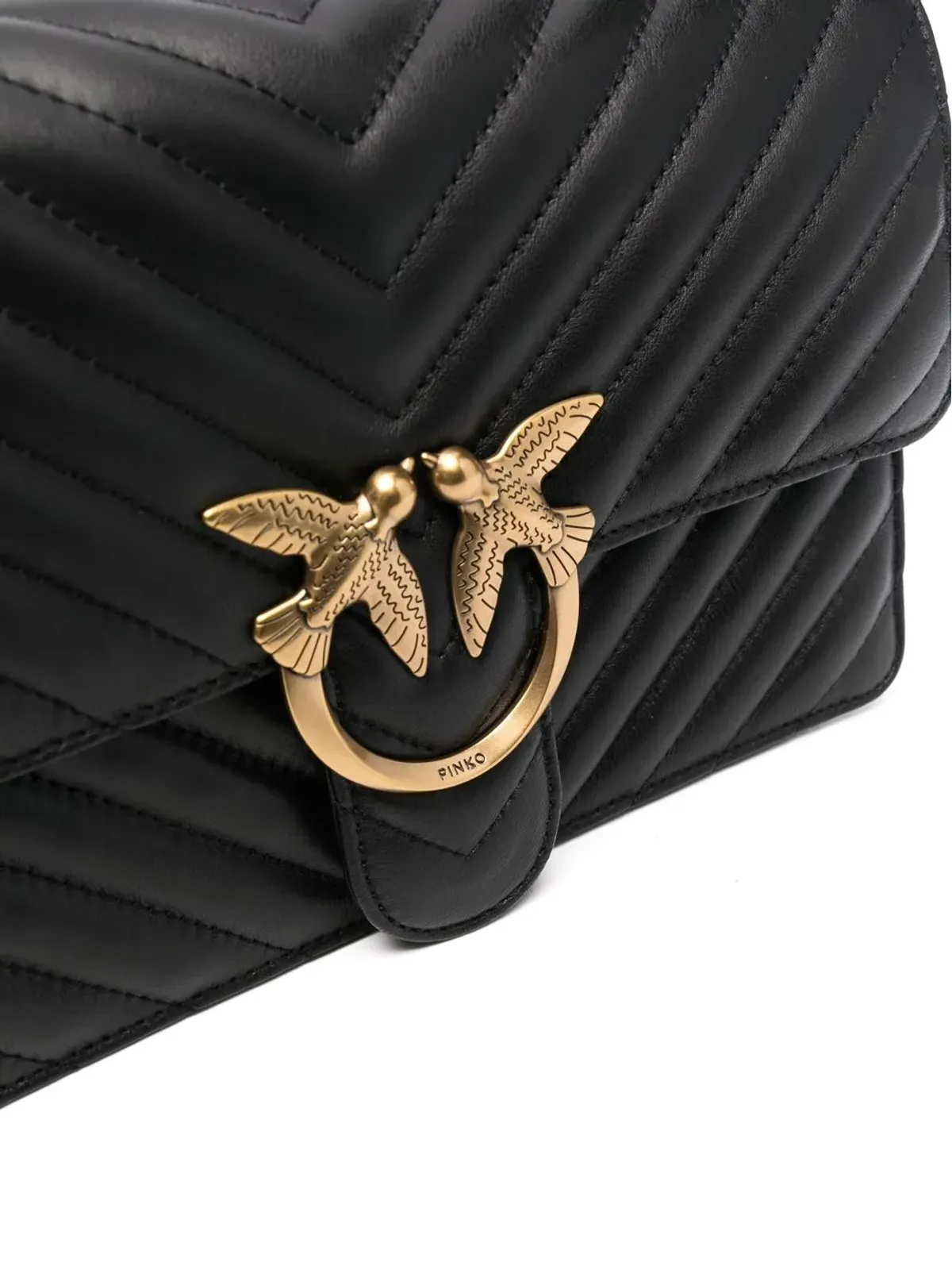 PINKO Classic Icon chevron-quilted Love-bag - 画像4