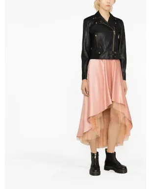 PINKO クロップドレザーバイカージャケット - サムネイル2