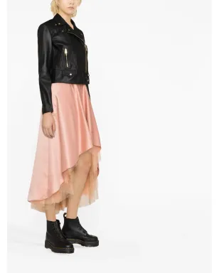 PINKO クロップドレザーバイカージャケット - サムネイル3
