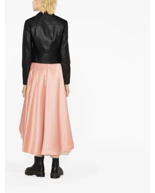 PINKO クロップドレザーバイカージャケット - サムネイル4