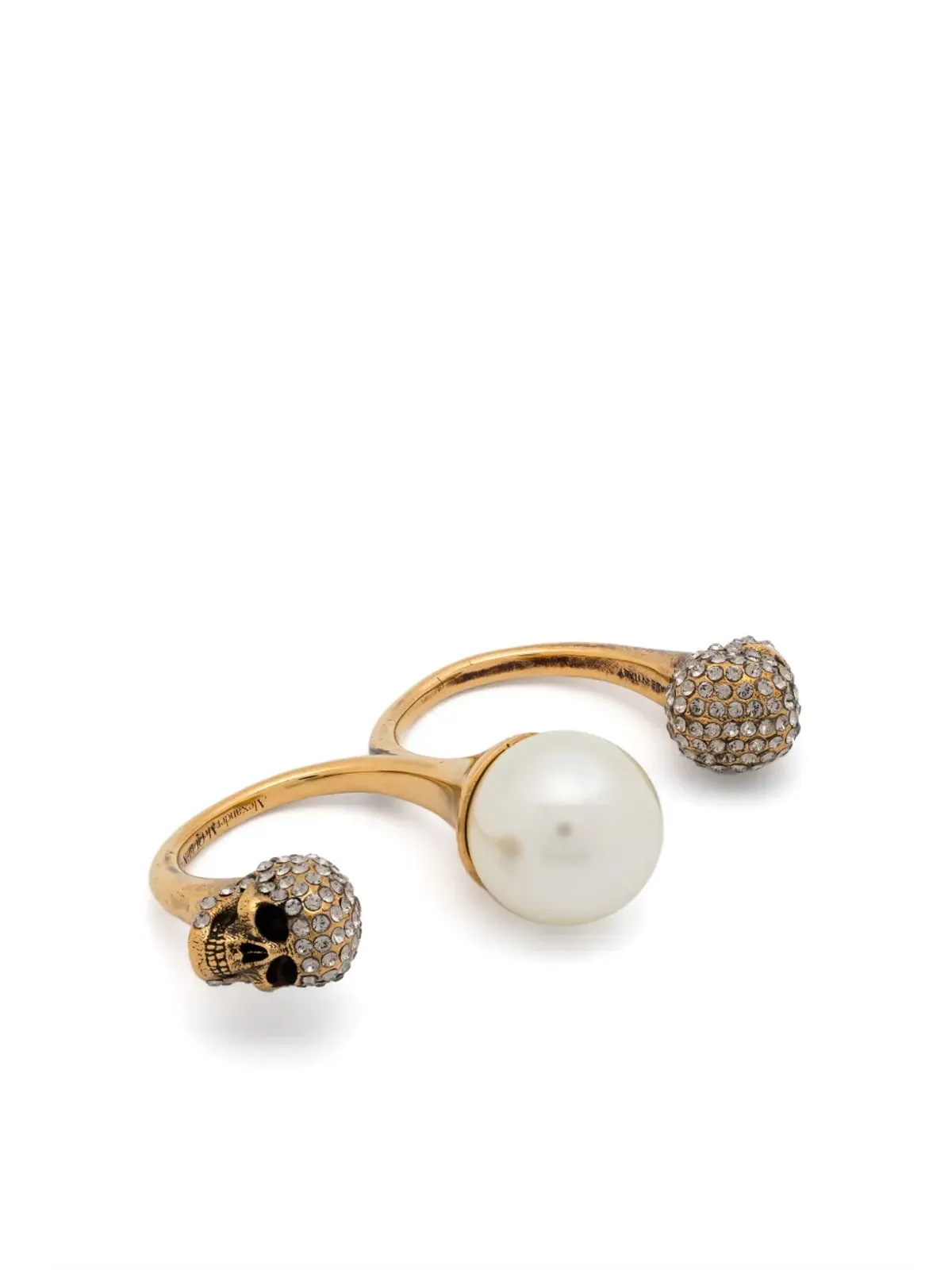 Alexander McQueen skull knuckleduster ring - Gold - 画像1