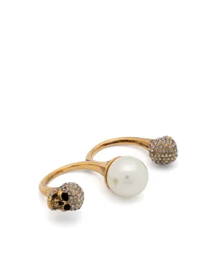 Alexander McQueen skull knuckleduster ring - Gold - サムネイル1