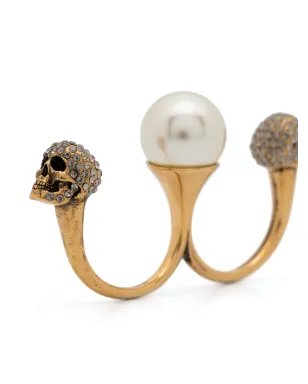 Alexander McQueen skull knuckleduster ring - Gold - サムネイル3