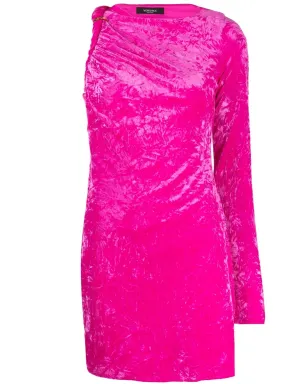 Versace ロールドベルベット ミニドレス - ピンク - サムネイル1