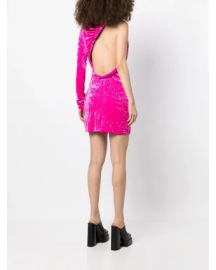 Versace ロールドベルベット ミニドレス - ピンク - サムネイル4