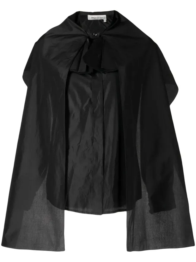 Saint Laurent Pre-Owned Saint Laurent Pre-Owned ケープレイヤード・シルク・ブラウスの商品画像