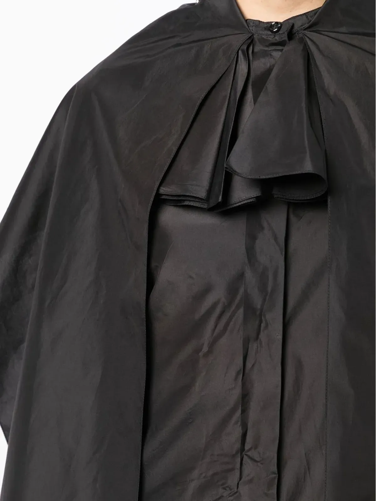 Saint Laurent Pre-Owned ケープレイヤード・シルク・ブラウス - 画像5