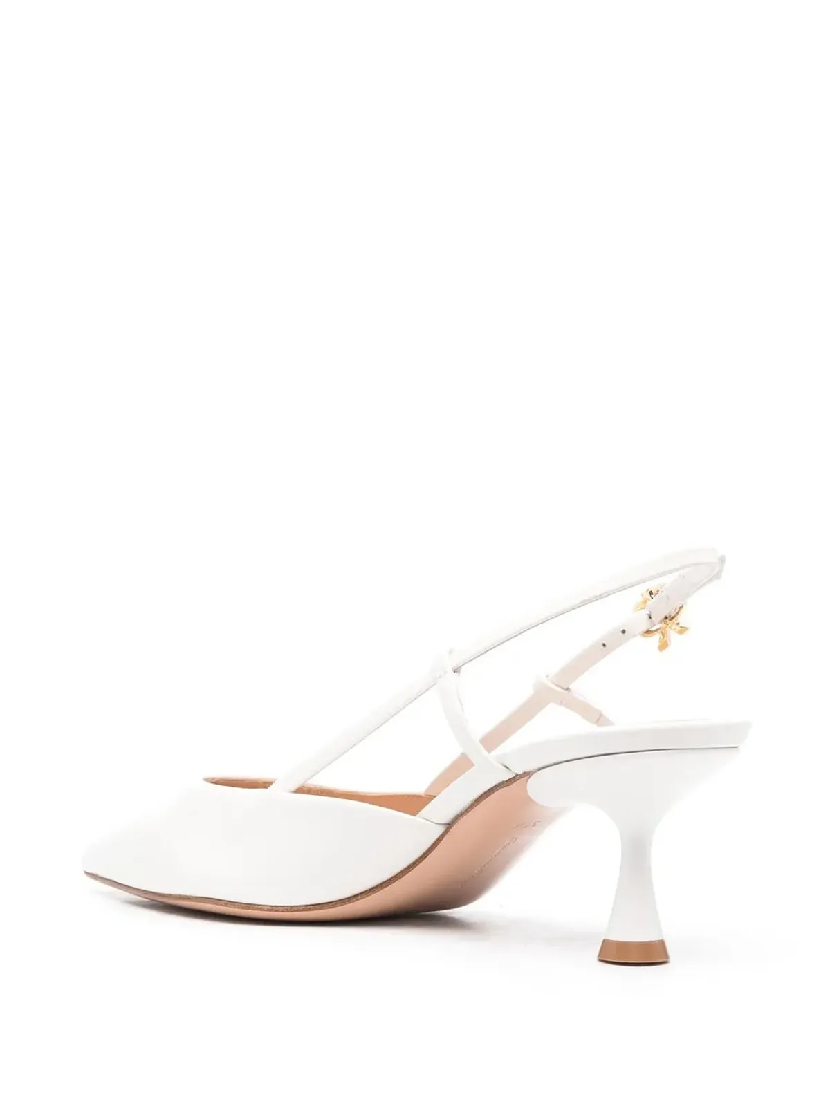 Gianvito Rossi ポインテッドトゥ スリングバック レザーパンプス - 画像3