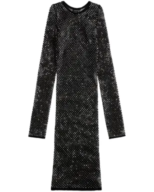 Balenciaga クリスタルメッシュ長袖ミニドレス - サムネイル1