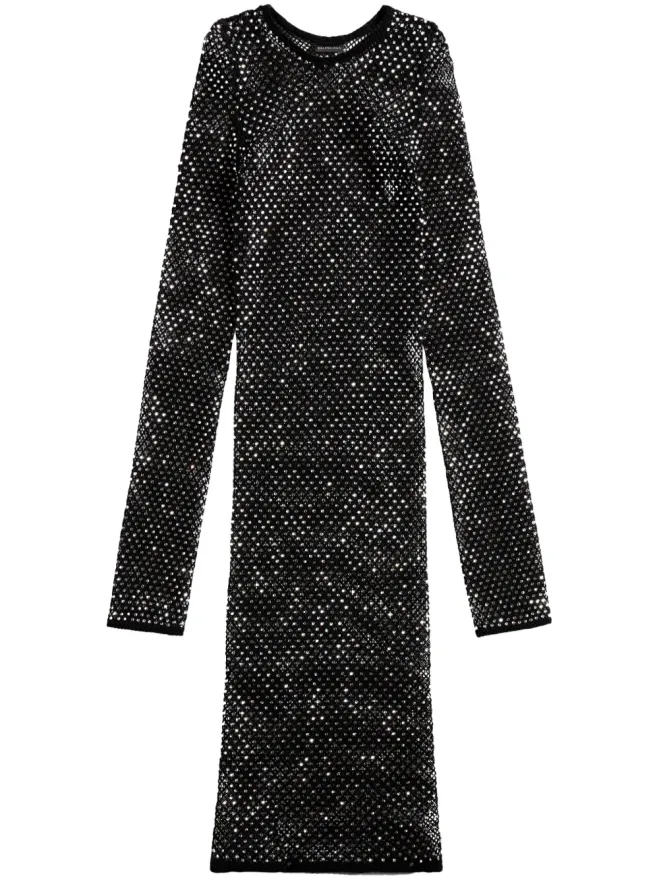 Balenciaga Balenciaga クリスタルメッシュ長袖ミニドレスの商品画像