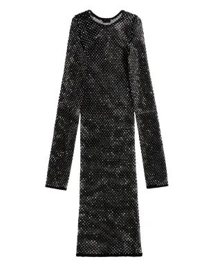 Balenciaga クリスタルメッシュ長袖ミニドレス - サムネイル2