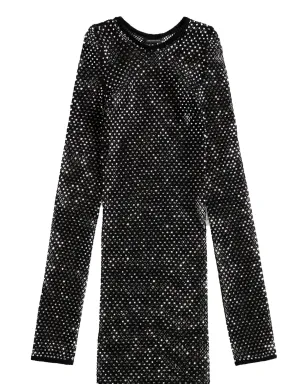 Balenciaga クリスタルメッシュ長袖ミニドレス - サムネイル3