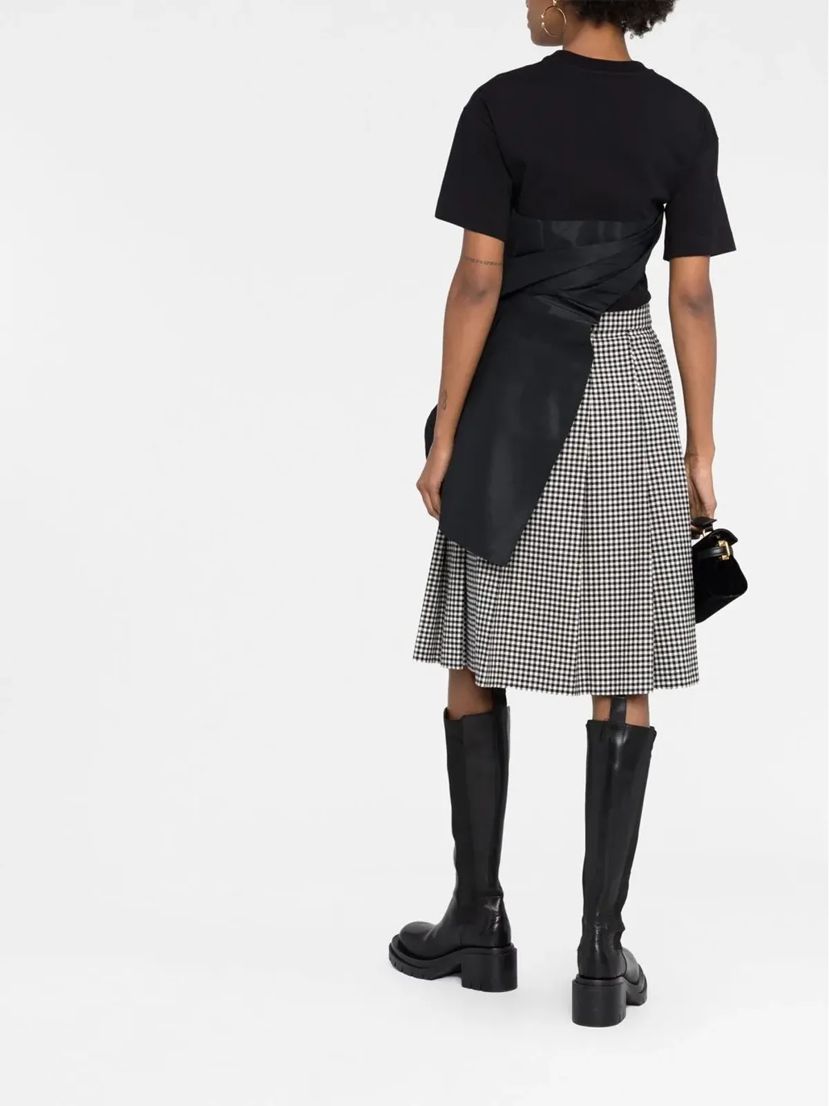 Alexander McQueen シャーリングディテール アシンメトリックTシャツ - 画像4