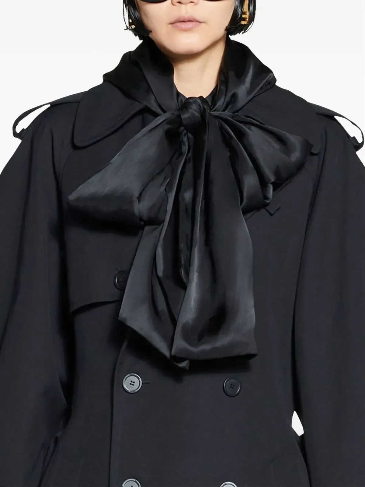Balenciaga パッシーボウ ダブルブレスト トレンチコート - 画像5