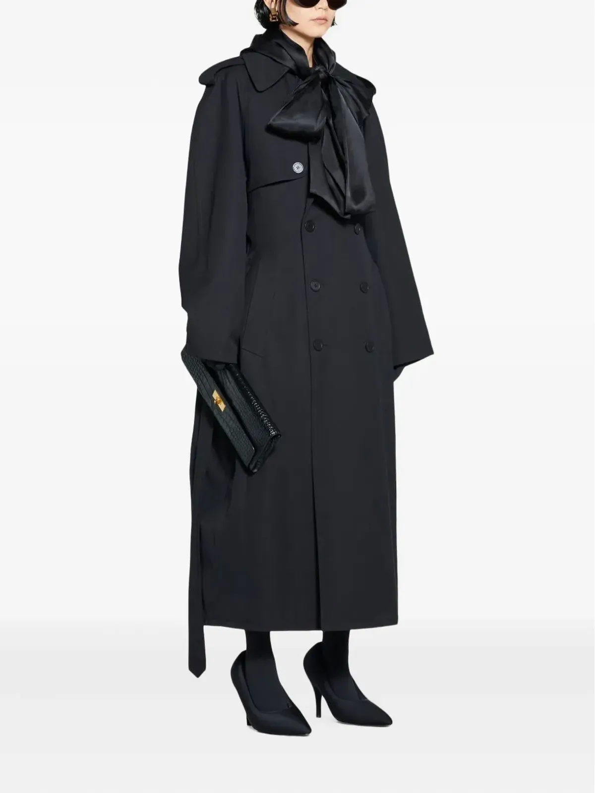 Balenciaga パッシーボウ ダブルブレスト トレンチコート - 画像2