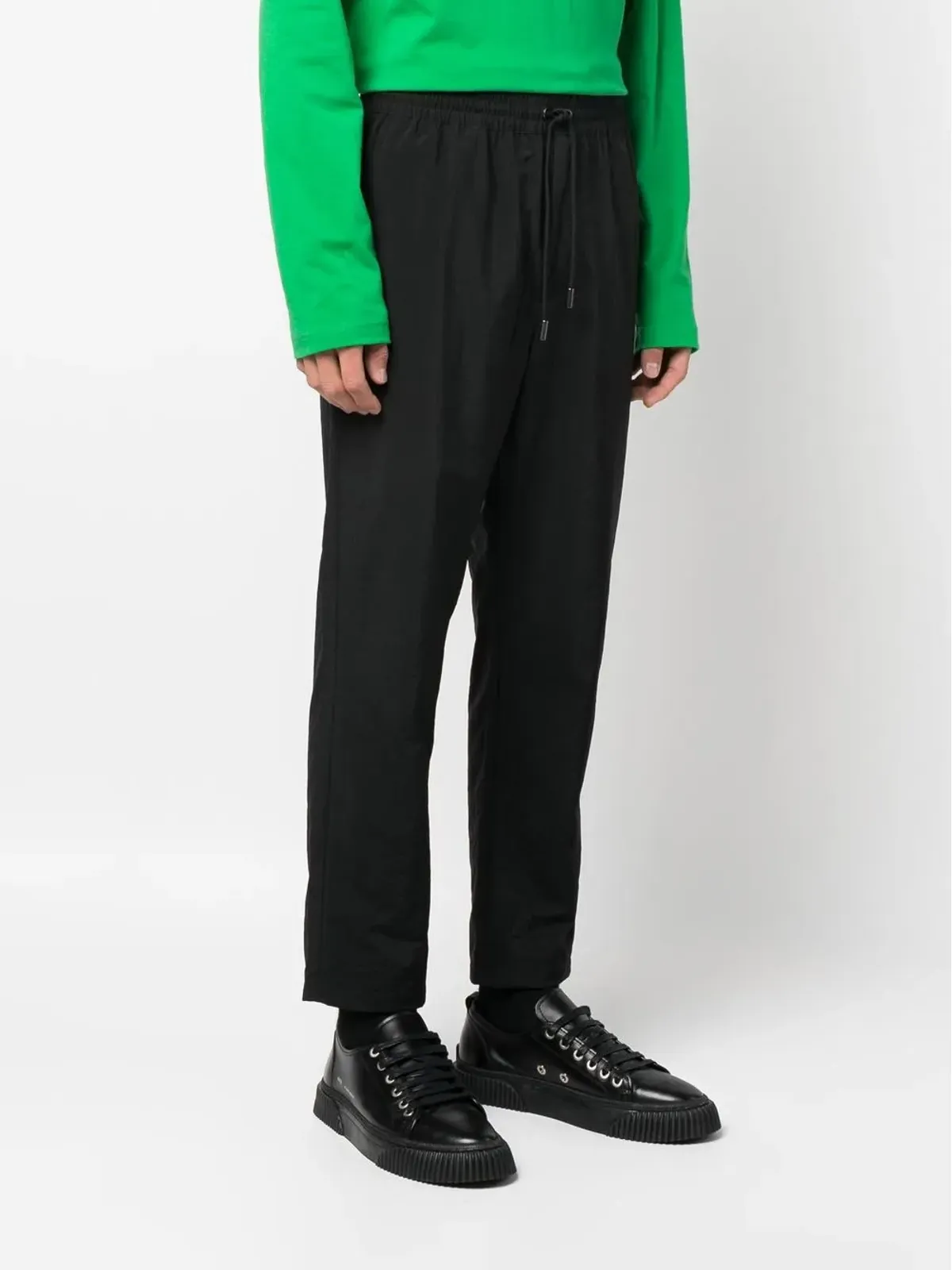 Maison Kitsuné ドローストリング・ストレートレッグ・トラウザーズ - ブラック - 画像3