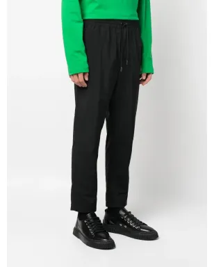 Maison Kitsuné ドローストリング・ストレートレッグ・トラウザーズ - ブラック - サムネイル3