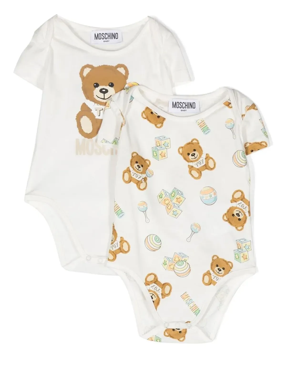 Moschino Kids テディベア柄 半袖ベビーオールインワン セット - 画像2
