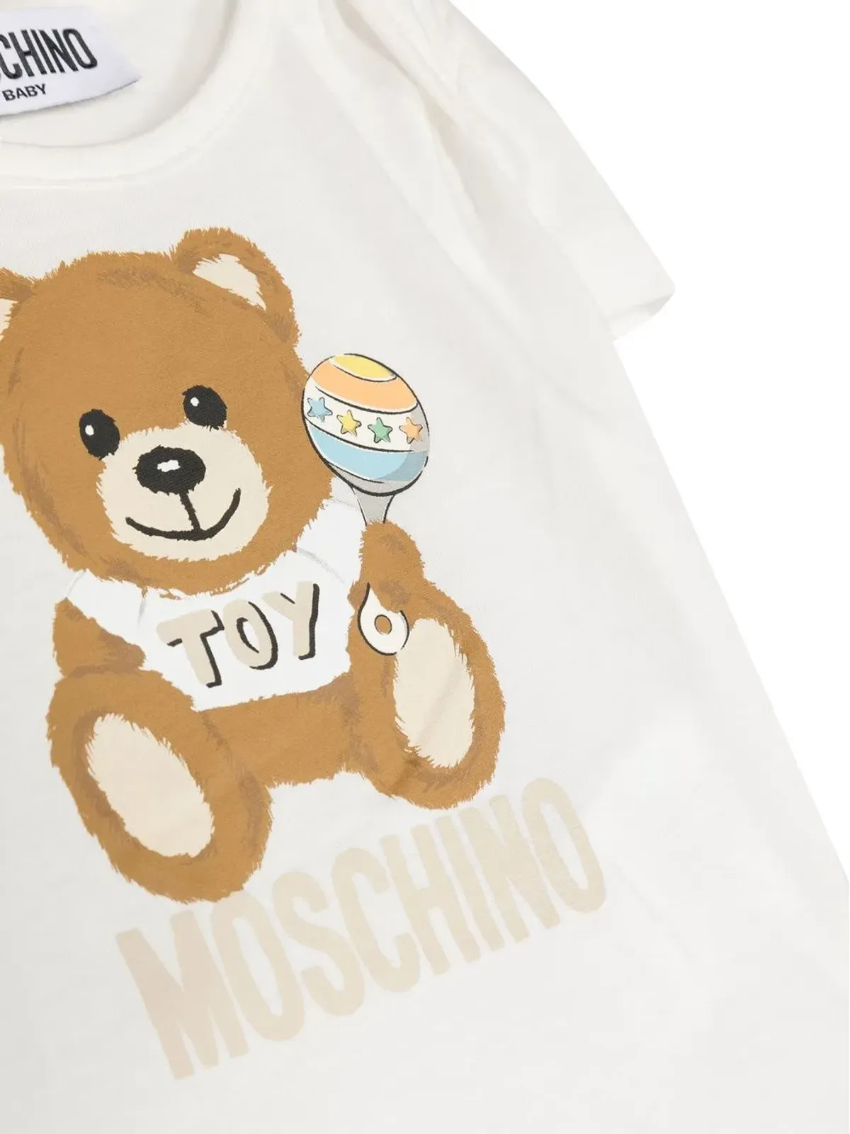 Moschino Kids テディベア柄 半袖ベビーオールインワン セット - 画像3