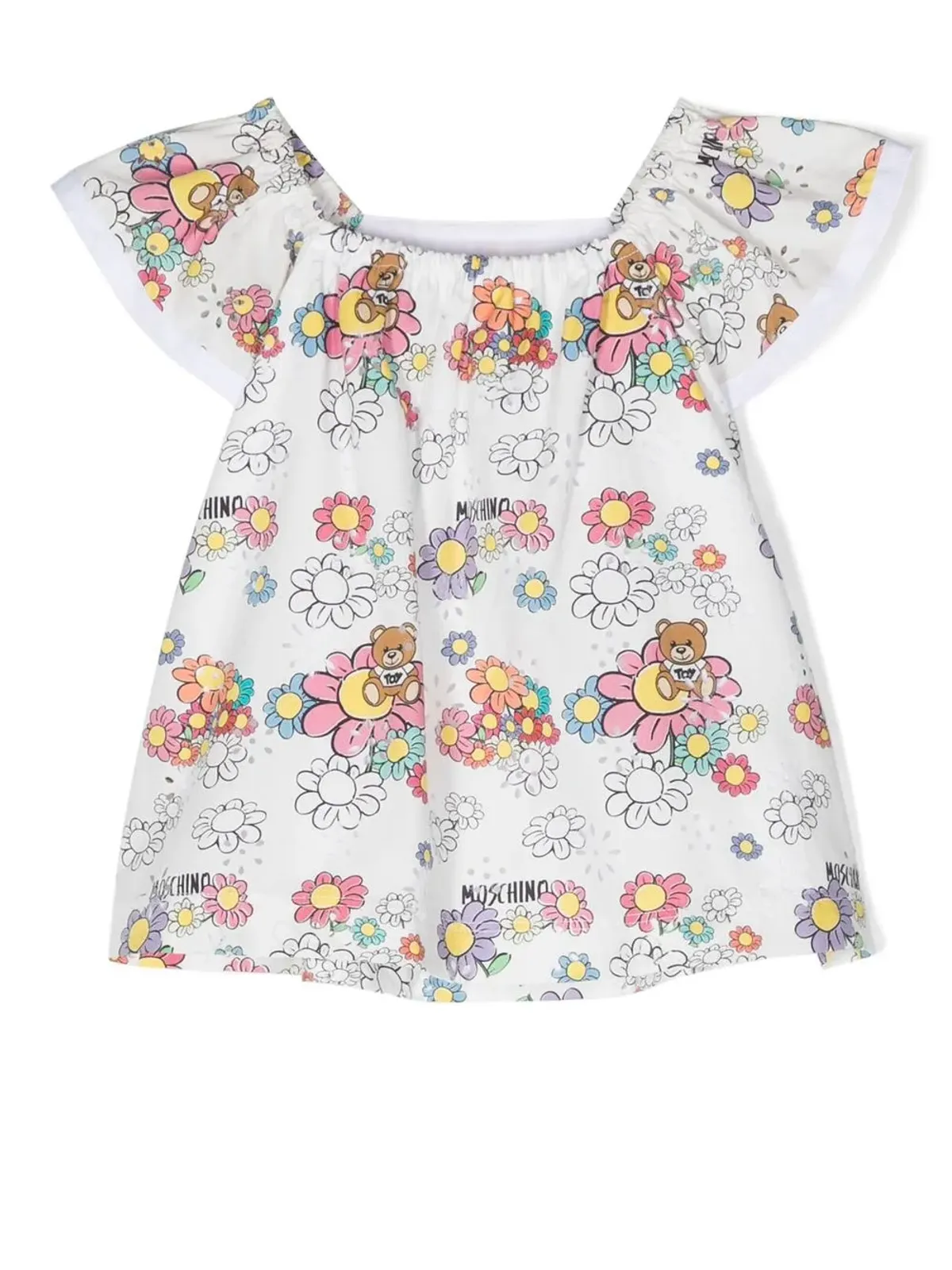 Moschino Kids テディベア柄コットンワンピース - 画像2