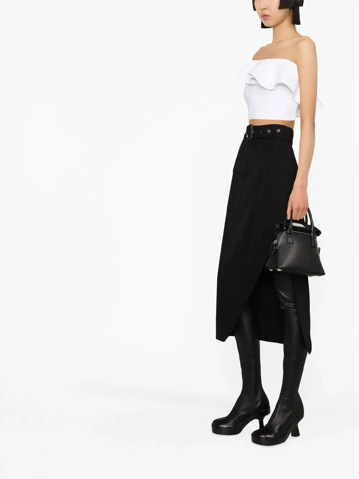 Alexander McQueen ベルテッドウェストミディ丈スカート - 画像2