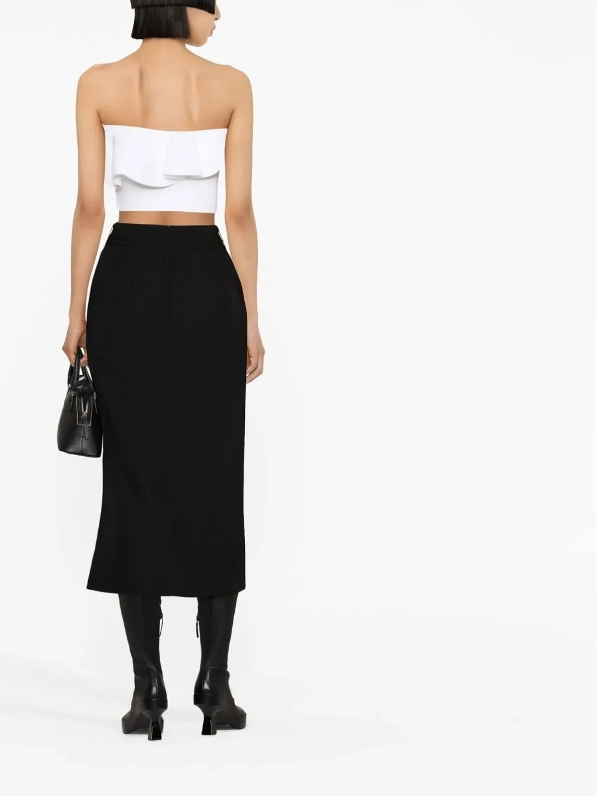 Alexander McQueen ベルテッドウェストミディ丈スカート - 画像3