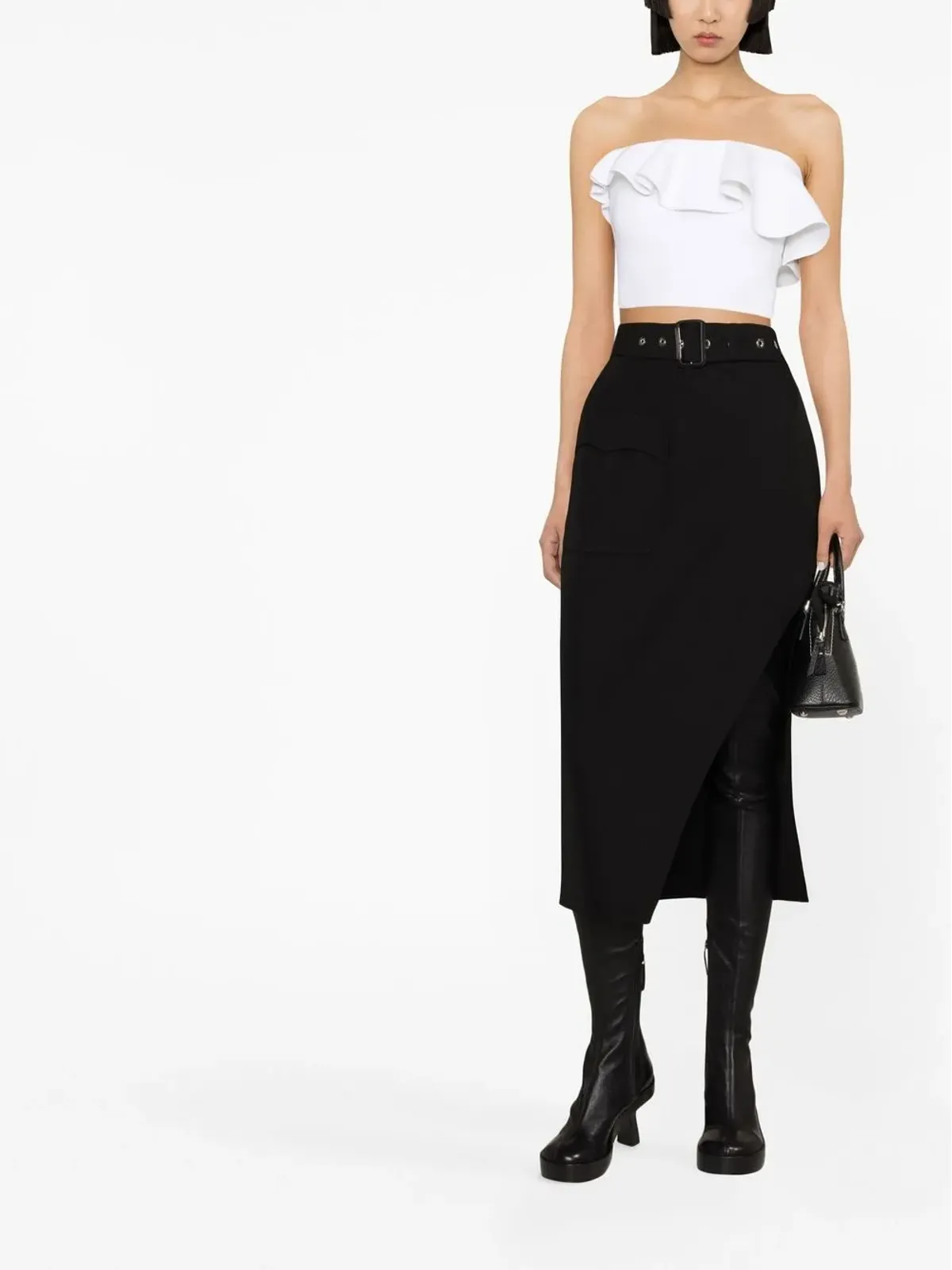 Alexander McQueen ベルテッドウェストミディ丈スカート - 画像4
