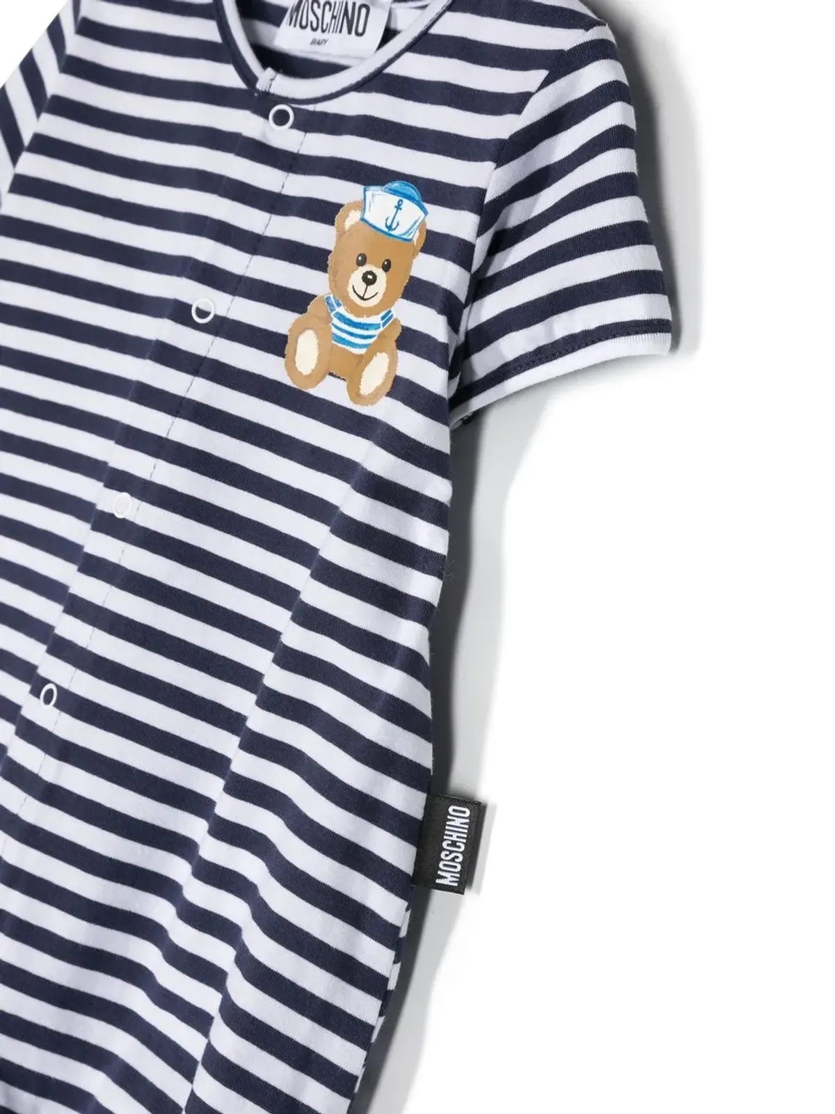 Moschino Kids ストライプ柄コットンショートパンツ - ブルー - 画像3