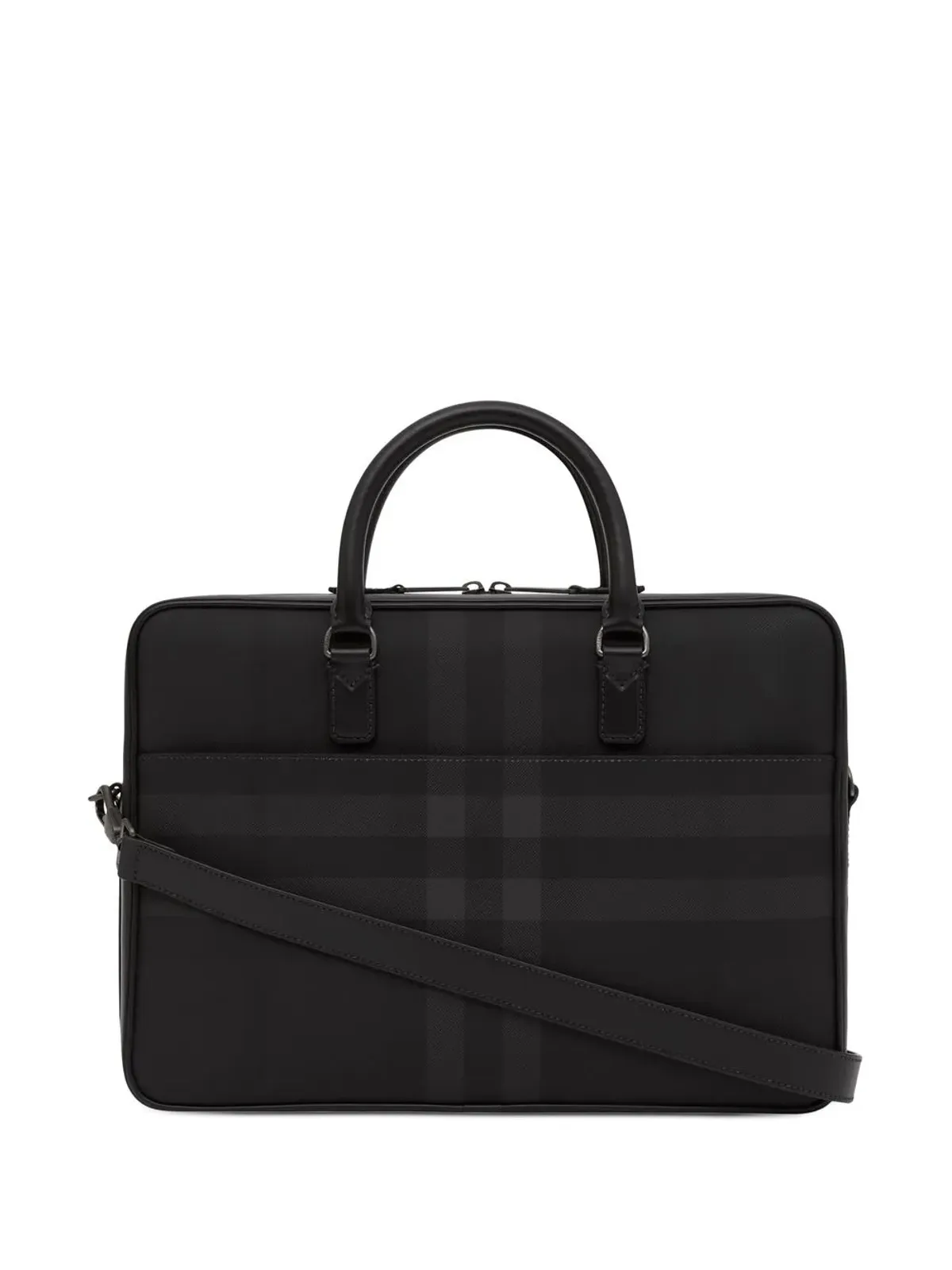 Burberry チェック柄レザー ブリーフケース - 画像2