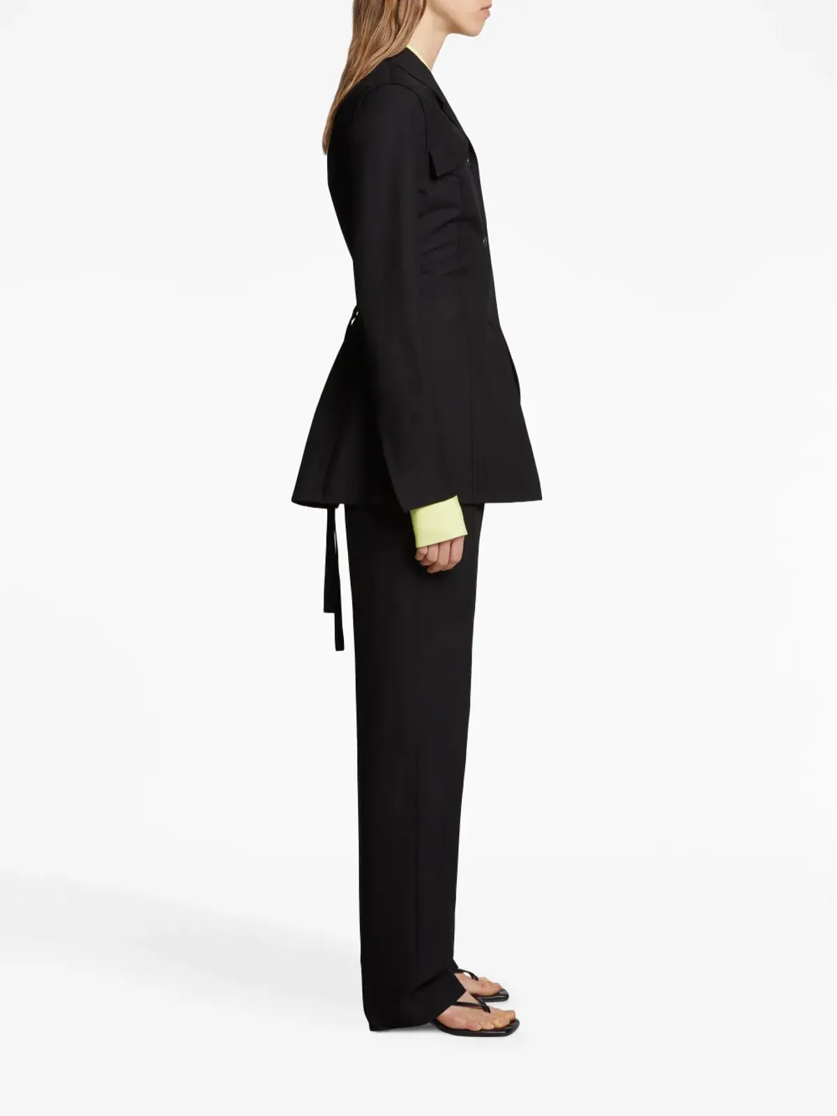 Proenza Schouler White Label ノッチドラペル ボタンダウン ブレザー - ブラック - 画像3