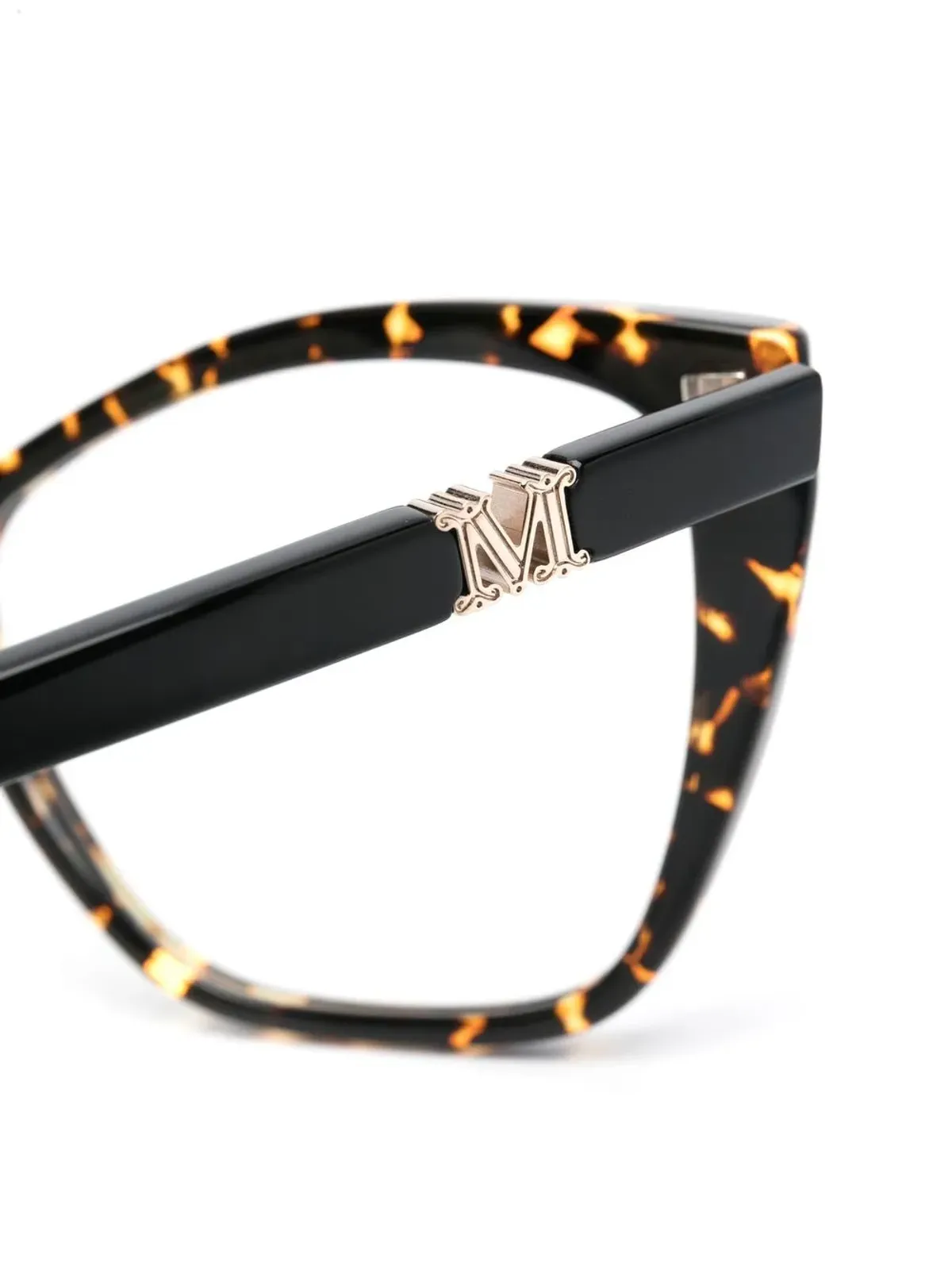 Max Mara Eyewear べっ甲調スクエアフレーム眼鏡 ブラウン - 画像3