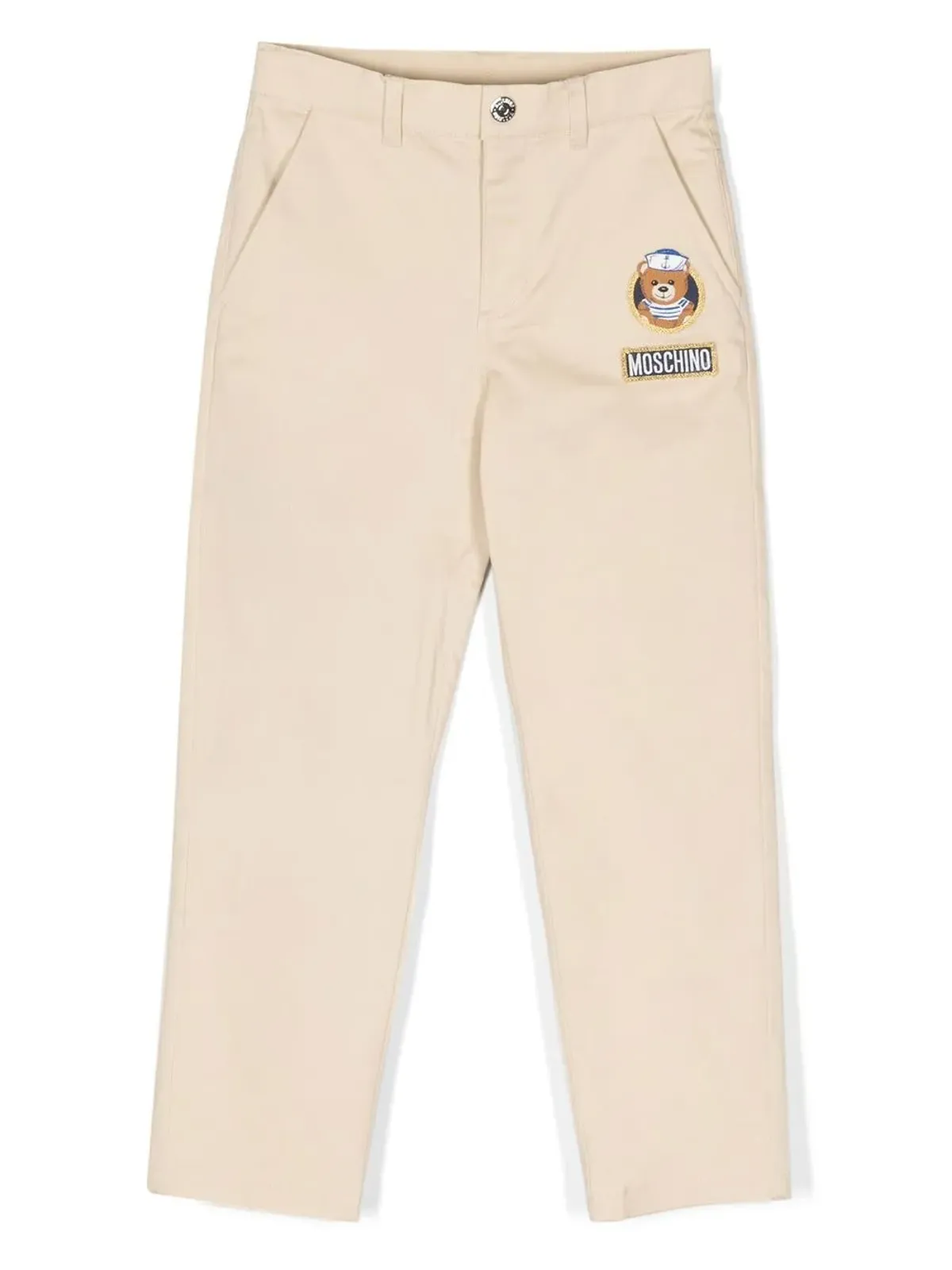 Moschino Kids ロゴパッチ ストレートレッグ チノパンツ - 画像1