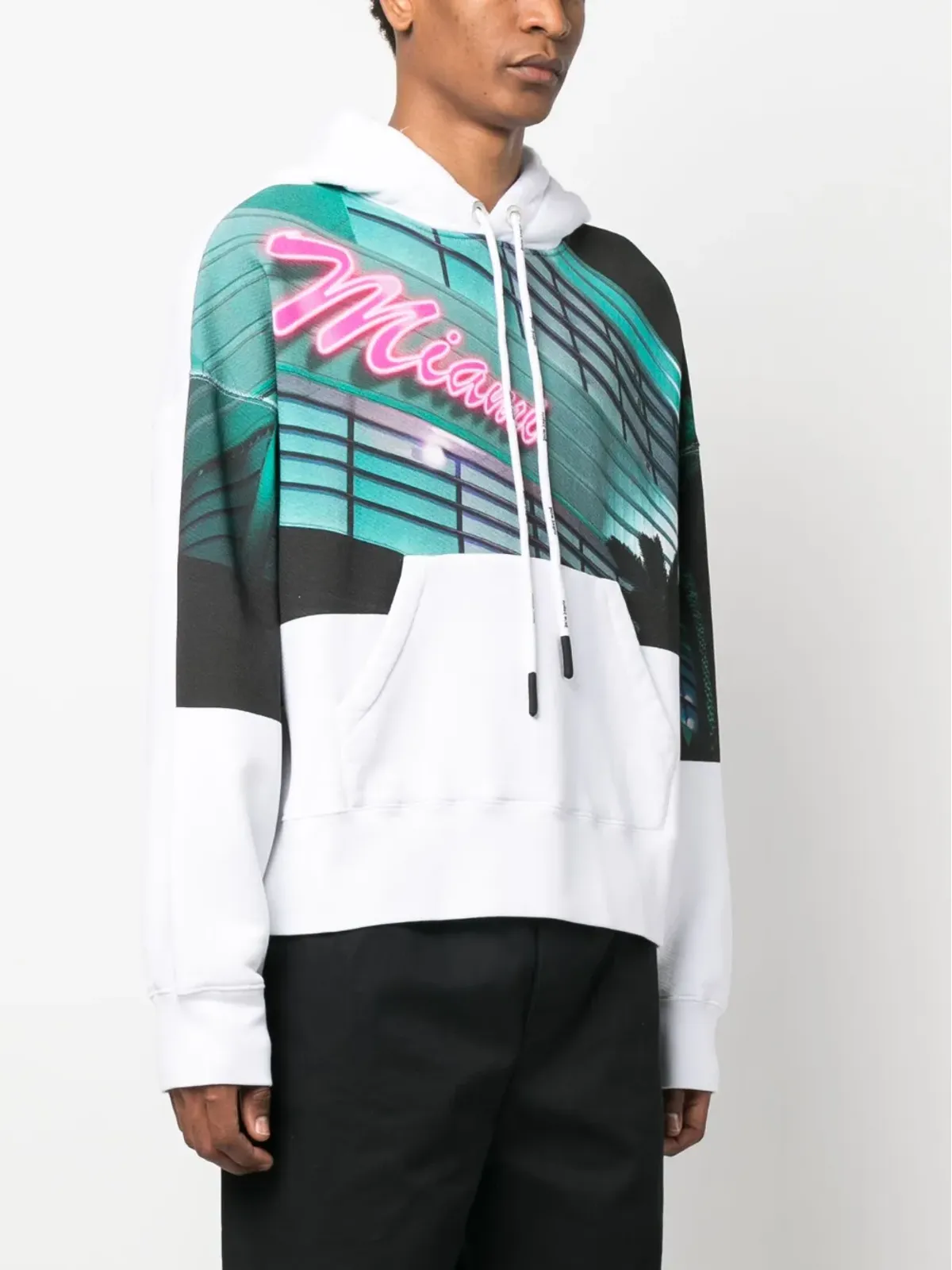 Palm Angels グラフィックプリント ドローストリングフーディ - 画像3